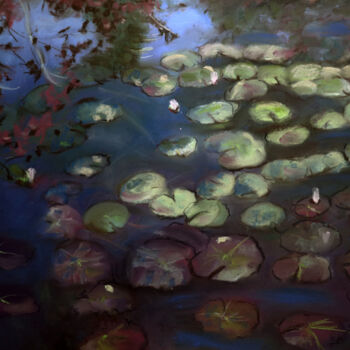 Рисунок под названием "Dans le jardin de M…" - Sylvie Blandin, Подлинное произведение искусства, Пастель Установлен на плекс…