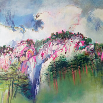 Peinture intitulée "Paysage n°291" par Sylvie Boudet, Œuvre d'art originale, Huile