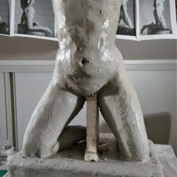 Sculpture titled "étape 6" by Sylvie Bourély (SB), Original Artwork, Clay