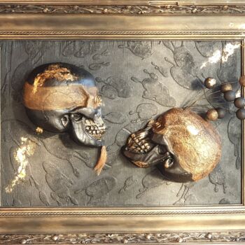 Sculpture titled "For eternity" by Sylvie Bublex, Original Artwork, Acrylic Mounted on Wood Panel