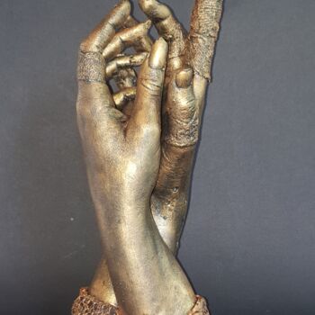 Sculpture titled "Le langage de la ma…" by Sylvie Bublex, Original Artwork, Plaster