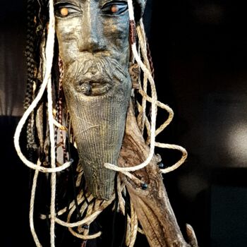 Sculpture titled ""Soul fire"" by Sylvie Bublex, Original Artwork, Wood