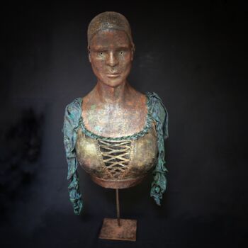Скульптура под названием "Estrella 2.0" - Sylvie Bublex, Подлинное произведение искусства, Папье-маше