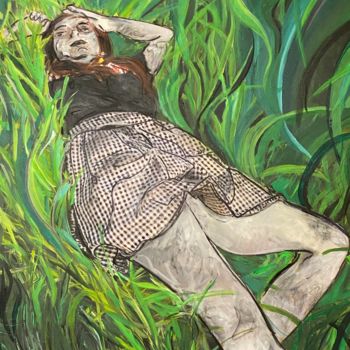 Картина под названием "B. Un green" - Sylvie Paule Caron, Подлинное произведение искусства, Акрил