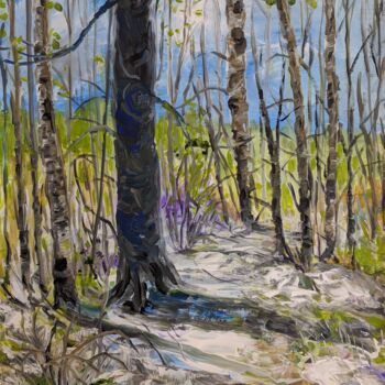 Malarstwo zatytułowany „A Walk in the Forest” autorstwa Sylvie Carter, Oryginalna praca, Akryl