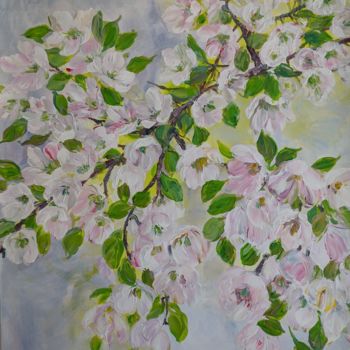 Peinture intitulée "Cherry Blossoms" par Sylvie Carter, Œuvre d'art originale, Acrylique