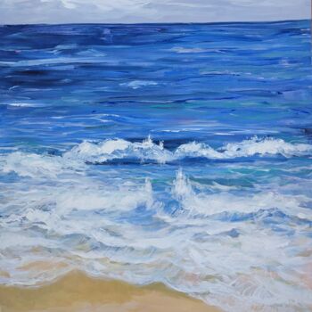 Painting titled "Ocean View" by Sylvie Carter, Original Artwork, Acrylic