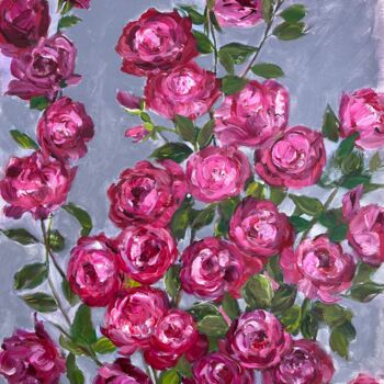 Картина под названием "Red Roses" - Sylvie Carter, Подлинное произведение искусства, Акрил