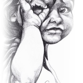 Drawing titled "REGARD" by Sylvie Chauvin, Original Artwork