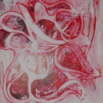 Peinture intitulée "Rose glacée" par Sylvie Chauvin, Œuvre d'art originale, Huile