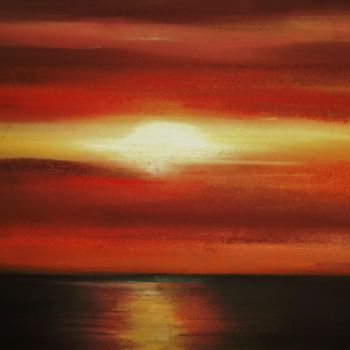 Dessin intitulée "Soleil" par Sylvie Chauvin, Œuvre d'art originale, Pastel