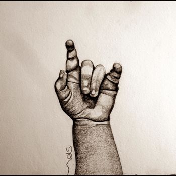 图画 标题为“I love you” 由Sylvie Chauvin, 原创艺术品, 铅笔