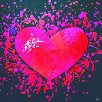 Картина под названием "Amour infini" - Sylvie Clain, Подлинное произведение искусства, Акрил Установлен на Деревянная рама д…