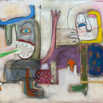 Painting titled "TAUREAU" by Sylvie Colantonio, Original Artwork, Acrylic