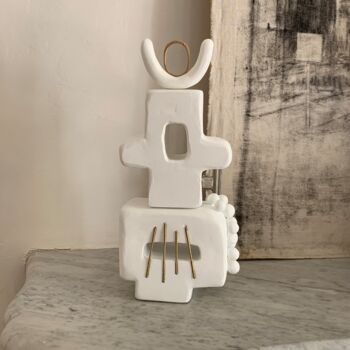 Sculpture intitulée "Taureau 5" par Sylvie Colantonio, Œuvre d'art originale, Argile