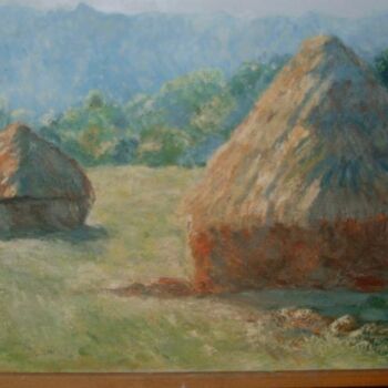 Painting titled "meules de Monet" by Sylvie Collard, Original Artwork