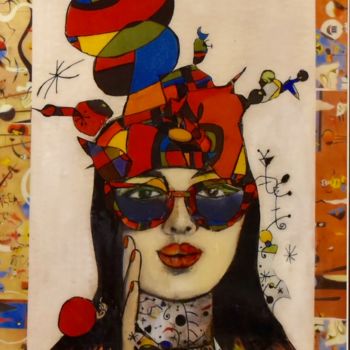 Painting titled "Hommage à Joan Miro" by Sylvie Dagenais, Original Artwork
