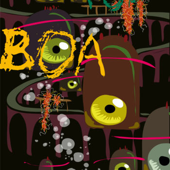 Grafika cyfrowa / sztuka generowana cyfrowo zatytułowany „T'as oublié ton boa…” autorstwa Sylvie Dessert (Syl), Oryginalna p…