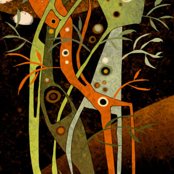 Arts numériques intitulée "Paix à ton arbre" par Sylvie Dessert (Syl), Œuvre d'art originale, Peinture numérique