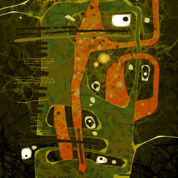 Digitale Kunst getiteld "Pétard !!! Abstract…" door Sylvie Dessert (Syl), Origineel Kunstwerk, Digitaal Schilderwerk