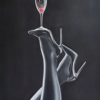 Рисунок под названием "Cherry" - Sylvie F. Pastel Art, Подлинное произведение искусства, Пастель