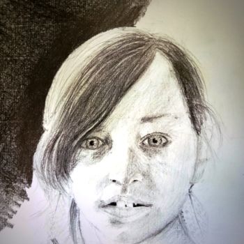 Dessin intitulée "Portrait" par Sylvie Finkel, Œuvre d'art originale, Crayon