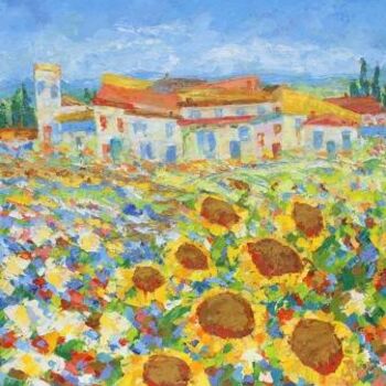 Pittura intitolato "Rêve de Provence" da Sylvie Gagnon, Opera d'arte originale, Olio