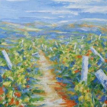 Painting titled "LE chemin" by Sylvie Gagnon, Original Artwork, Oil