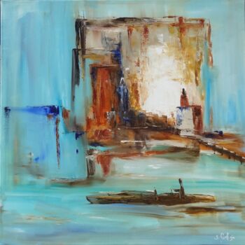 Painting titled "Le temple d'Isis" by Sylvie Gallizio, Original Artwork, Oil