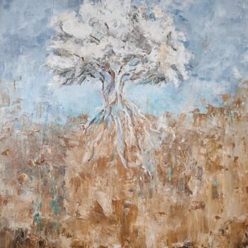 Peinture intitulée "L'arbre celeste" par Sylvie Gallizio, Œuvre d'art originale, Huile Monté sur Châssis en bois