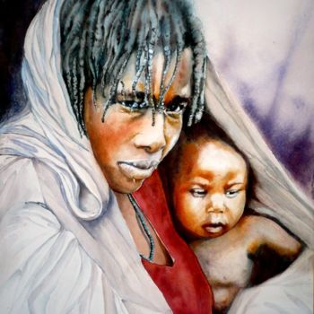 Peinture intitulée "maternite.jpg" par Sylvie Griselle, Œuvre d'art originale