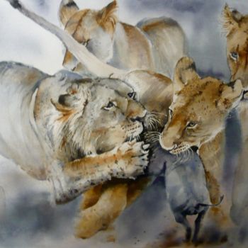 Peinture intitulée "la-chasse.jpg" par Sylvie Griselle, Œuvre d'art originale