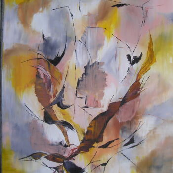 Painting titled "Envol" by Sylvie Guyomar (Sylvie G), Original Artwork, Oil Mounted on Wood Stretcher frame