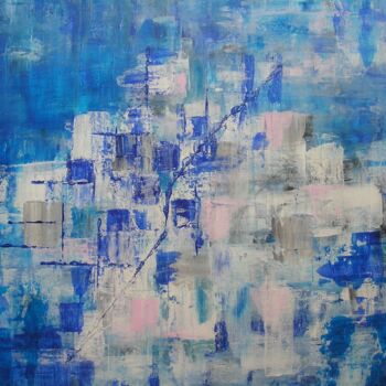 Peinture intitulée "bleu" par Sylvie Guyomar (Sylvie G), Œuvre d'art originale, Acrylique
