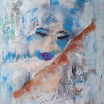 Painting titled "REGARD SUR ..." by Sylvie Guyomar (Sylvie G), Original Artwork, Acrylic Mounted on Wood Stretcher frame