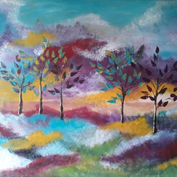 제목이 "STORMY"인 미술작품 Sylvie Guyomar (Sylvie G)로, 원작, 아크릴 나무 들것 프레임에 장착됨