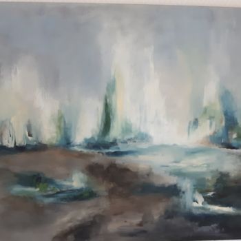 Painting titled "Geyser" by Sylvie Hermann, Original Artwork, Acrylic