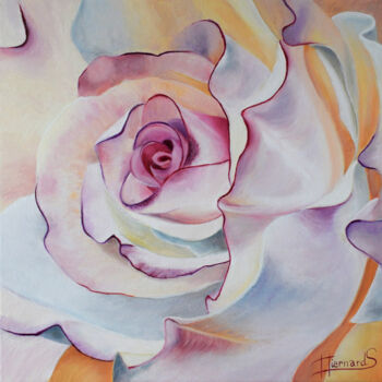 Peinture intitulée "Irisée blanche" par Sylvie Hiernard, Œuvre d'art originale, Huile