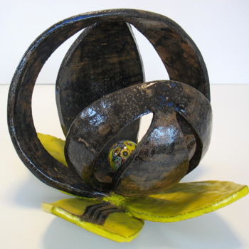 Sculpture intitulée "Eclosion" par Sylvie Jabot, Œuvre d'art originale, Terre cuite