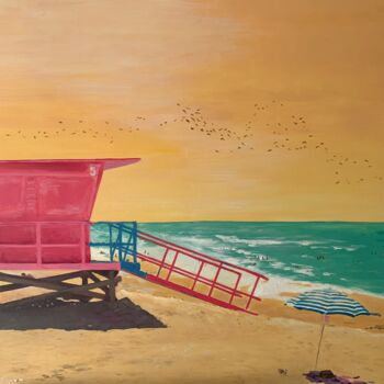 Malerei mit dem Titel "Californie" von Sylvie Jolivet, Original-Kunstwerk, Öl