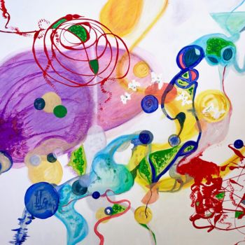Painting titled "Elucubrations" by Sylvie Kablan, Original Artwork, Acrylic