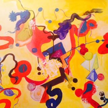 Peinture intitulée "Imbrogilo rouge" par Sylvie Kablan, Œuvre d'art originale, Acrylique