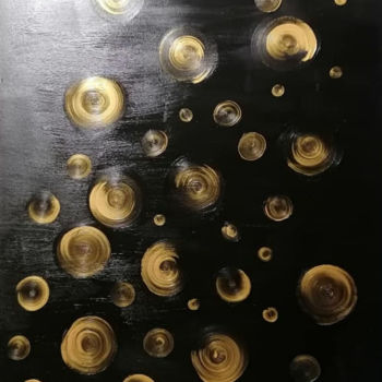 Malerei mit dem Titel "Les disques d'or" von Sylvie Léandre, Original-Kunstwerk, Acryl