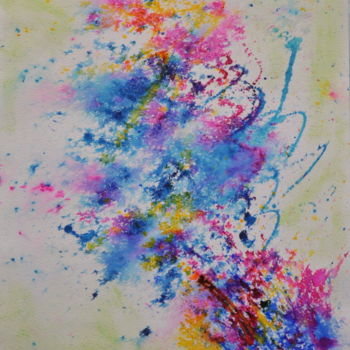 Painting titled "PRINTEMPS" by Sylvie Léandre, Original Artwork, Watercolor