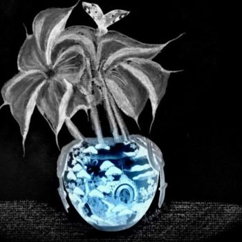Dessin intitulée "Le vase chinois" par Sylvie Léandre, Œuvre d'art originale, Pastel