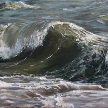 Peinture intitulée "La vague" par Sylvie Lesgourgues, Œuvre d'art originale