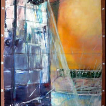 Malerei mit dem Titel "La Douche" von Sylvie Lesgourgues, Original-Kunstwerk, Acryl