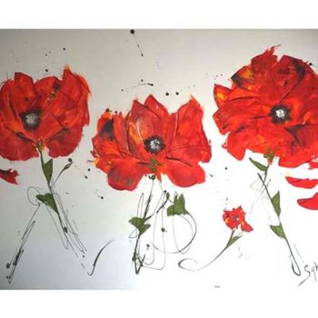 Painting titled "les-coquelicots-2.j…" by Sylo, Original Artwork, Acrylic