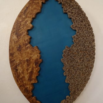 Sculpture titled "Enigme Réf : HC3" by Sylvie Loudieres, Original Artwork, Cardboard Mounted on Cardboard