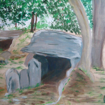 Peinture intitulée "dolmen-de-carnac-ac…" par Sylvie Lucas, Œuvre d'art originale, Acrylique